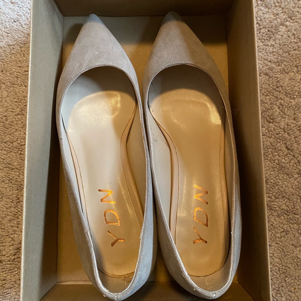 Beige Suede Heels